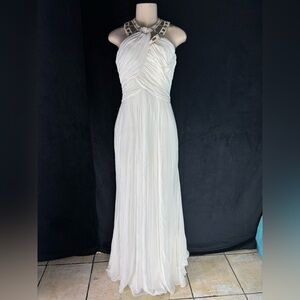 Elegant White Evening Gown by Mandalay